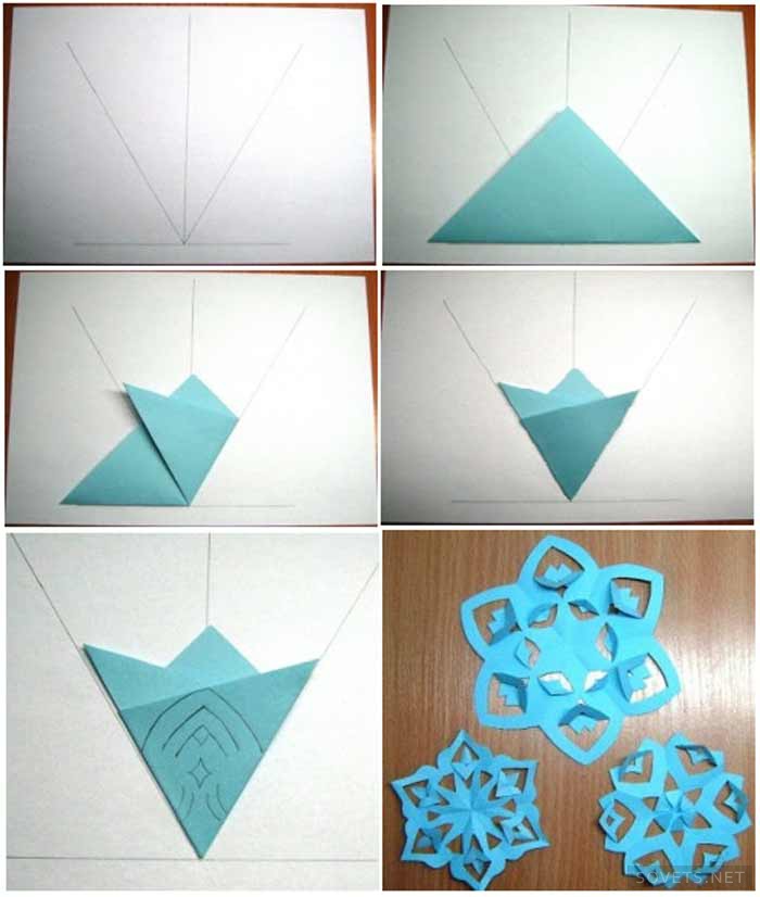 Красивые снежинки из бумаги пошаговая инструкция